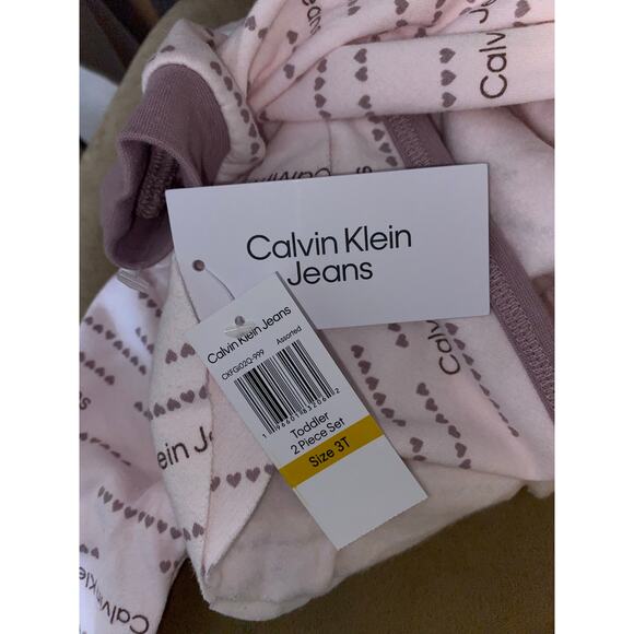 NWT Calvin Klein Jeans Pink Purple Logo Girls 3T Long Sleeve Front Zip Hoodie - Picture 10 of 10
